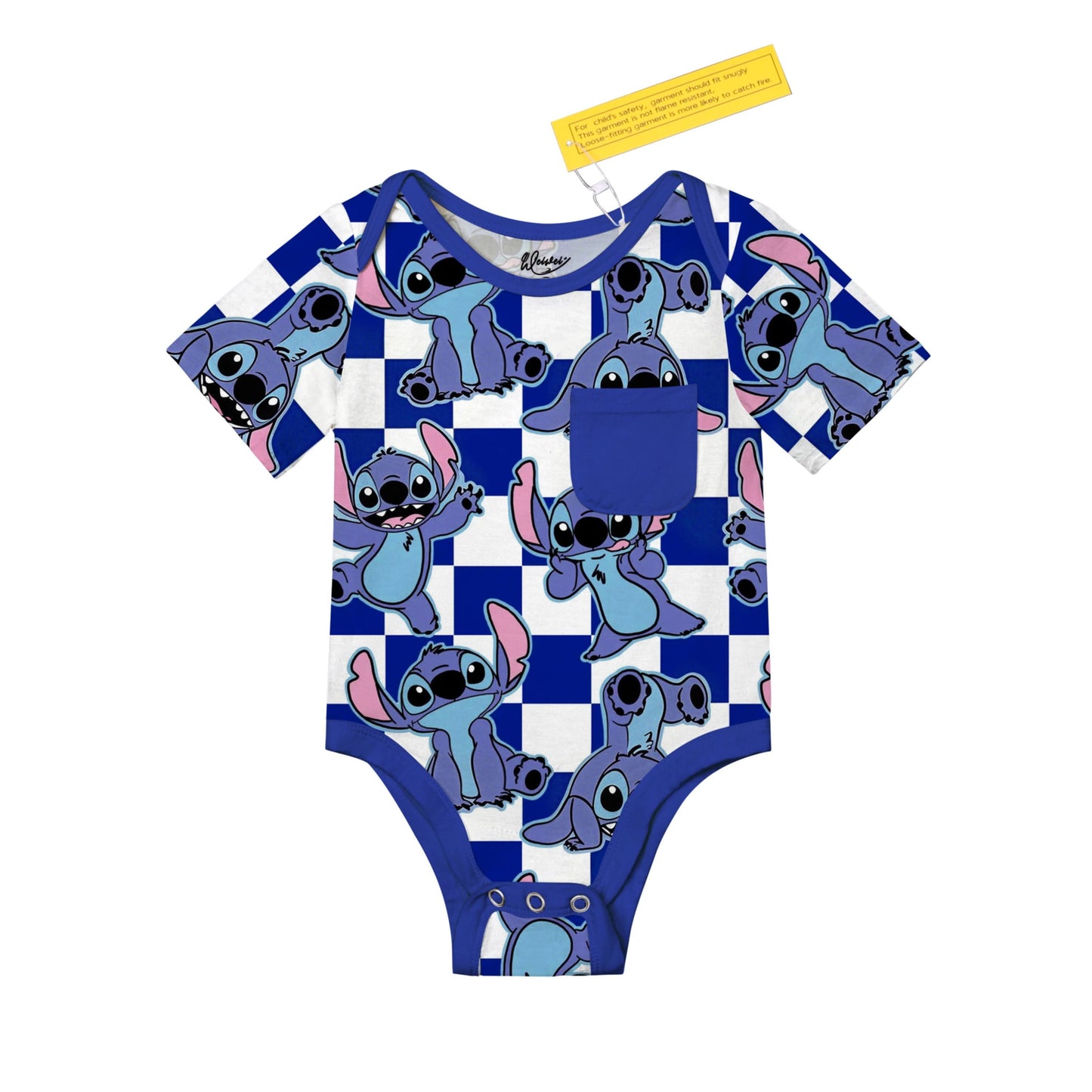 Blue Checker Alien Onesie