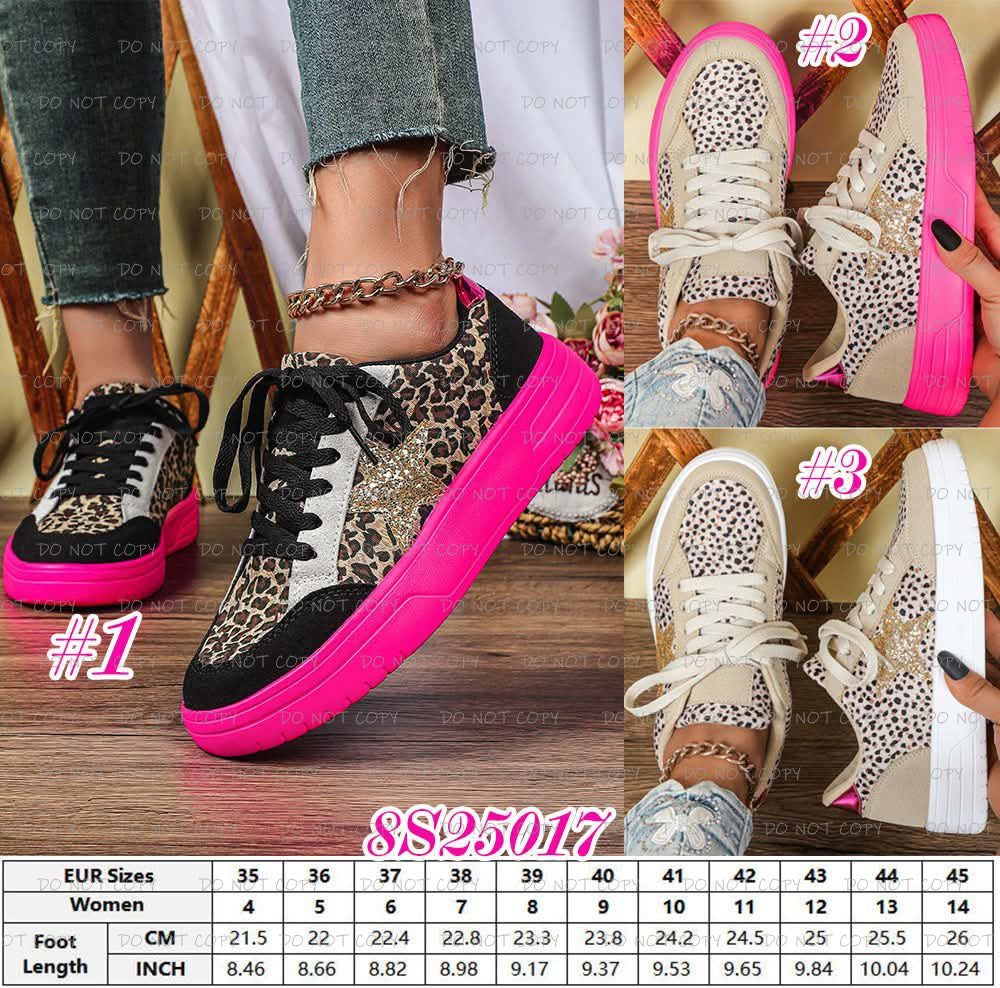 Leopard Sparkly Star Sneakers