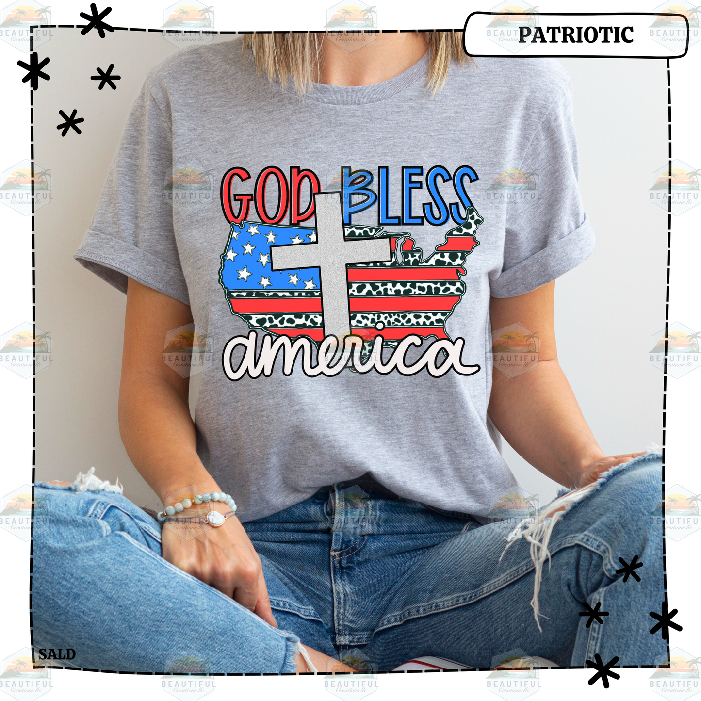 God Bless America Cross