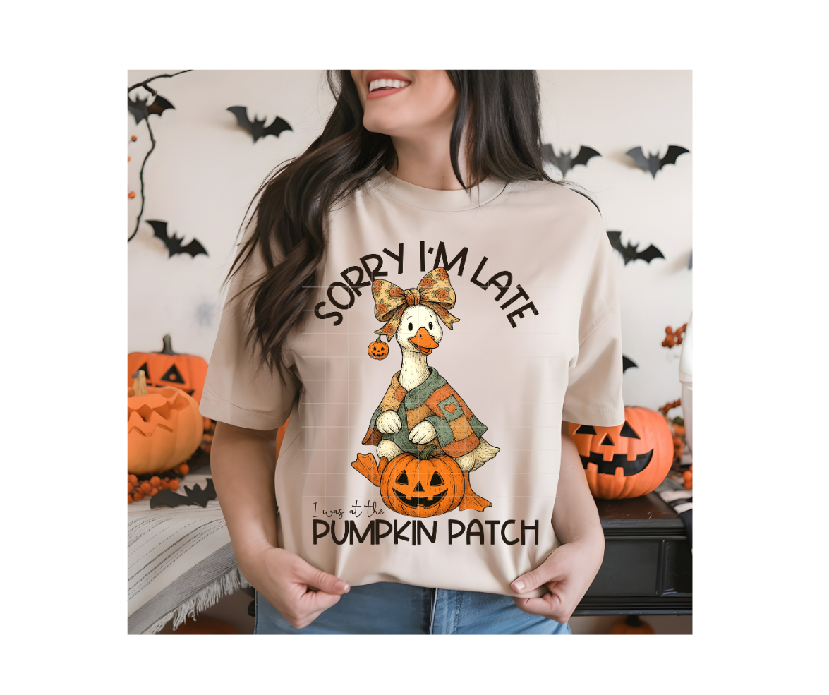 sorry I'm late, pumpkin patch