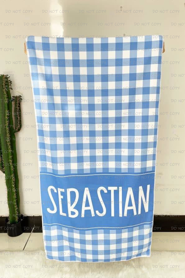 Custom Gingham Beach Towels