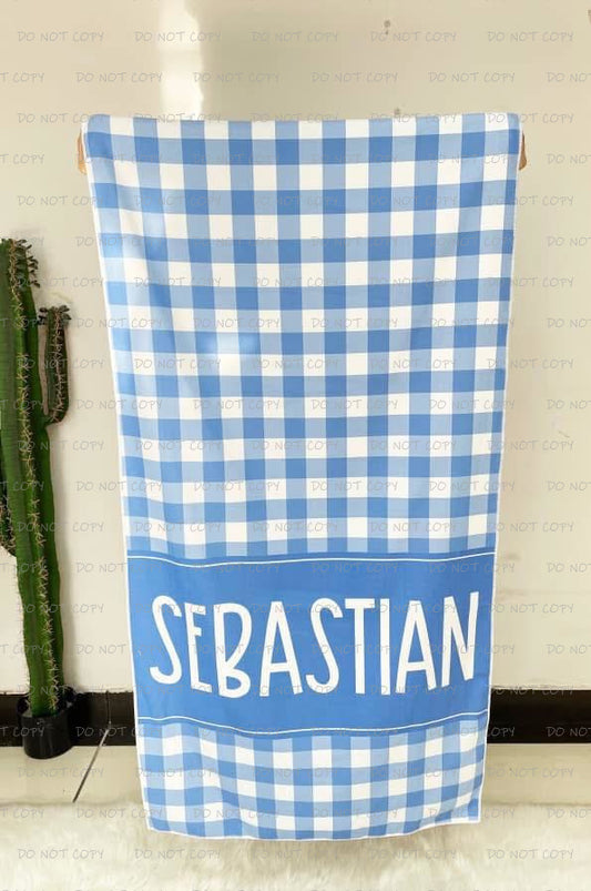 Custom Gingham Beach Towels