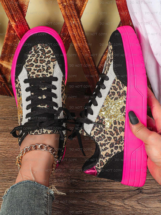Leopard Sparkly Star Sneakers