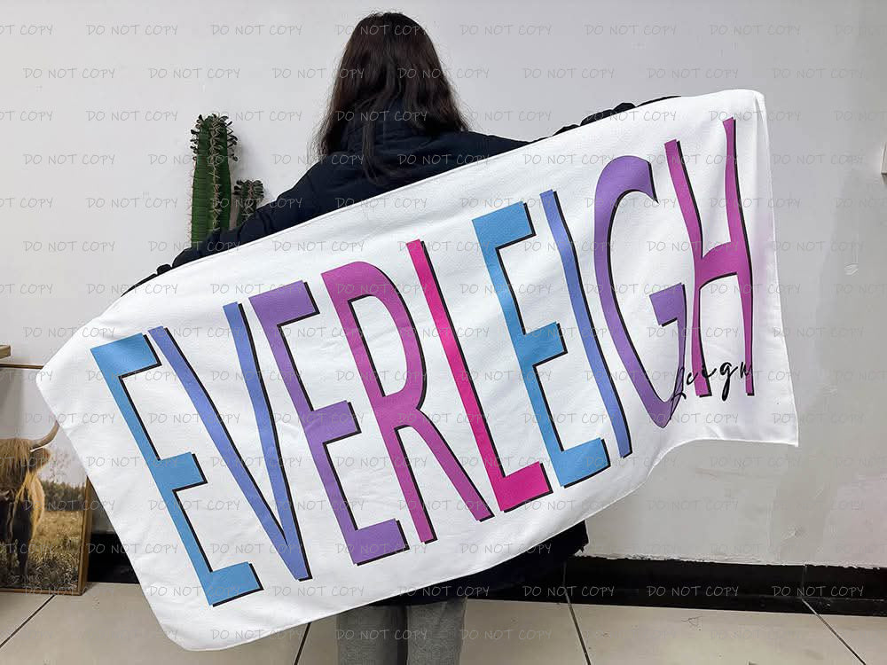 DOPAMINE COLOR PERSONALIZED BEACH TOWELS