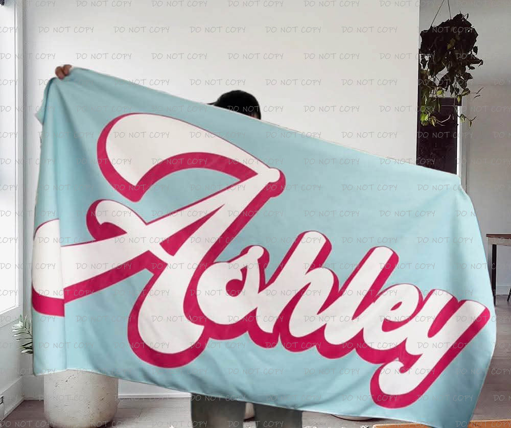 RETRO STYLE PERSONALIZED NAME BEACH TOWELS