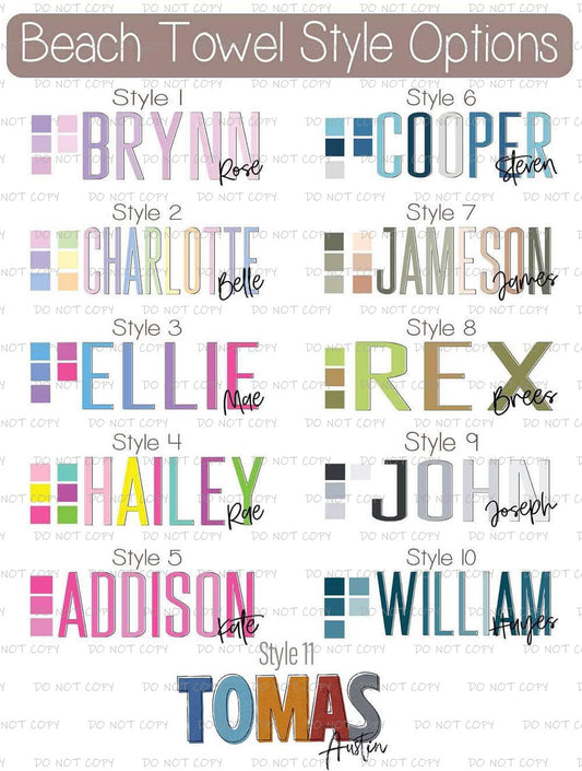 DOPAMINE COLOR PERSONALIZED BEACH TOWELS