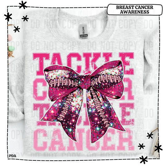 Tackle Cancer Shimmer Bow