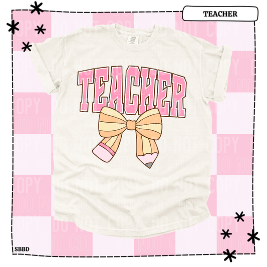 Teacher Pencil Bow