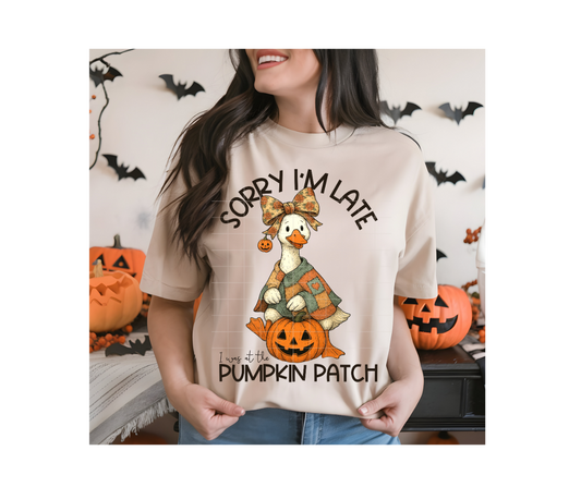 sorry I'm late, pumpkin patch